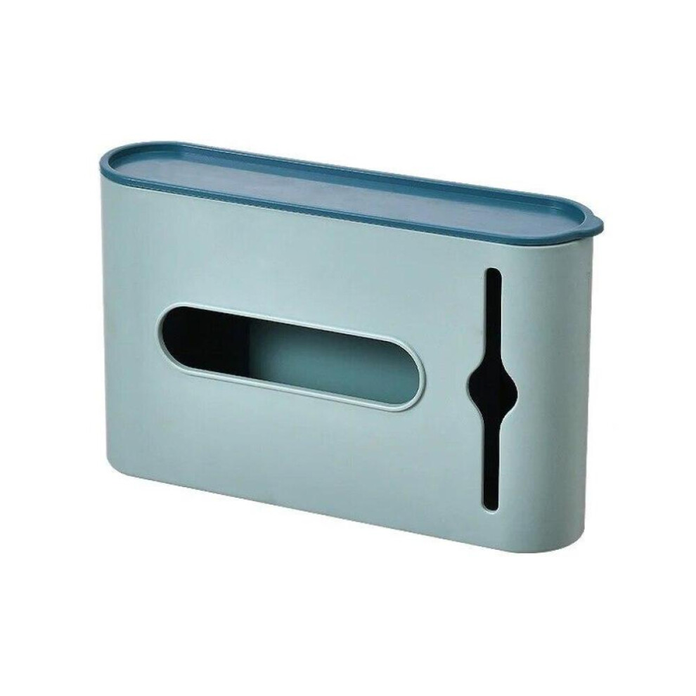 (Green) Trash Bags Storage Box Wall Mounted Plastic Garbage Bag Dispenser Waste Bag Holder Organizer For Bathroom Kitchen