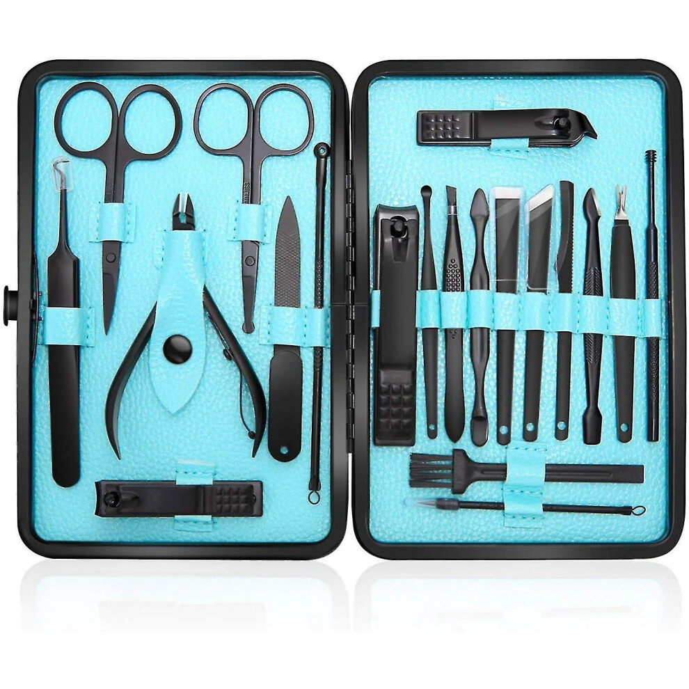 Manicure Set Nail Clippers Kit Pedicure Tools-20 Pcs Stainless Steel Men Grooming Kit For Travel Or Home