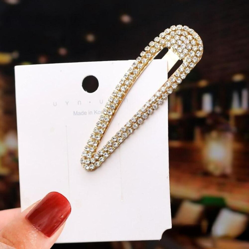 1PCS Rhinestone Hair Clips Water Drop Crystal Hair Barrettes Bling Hairpins Glitter Hair Accessories For Women Girls