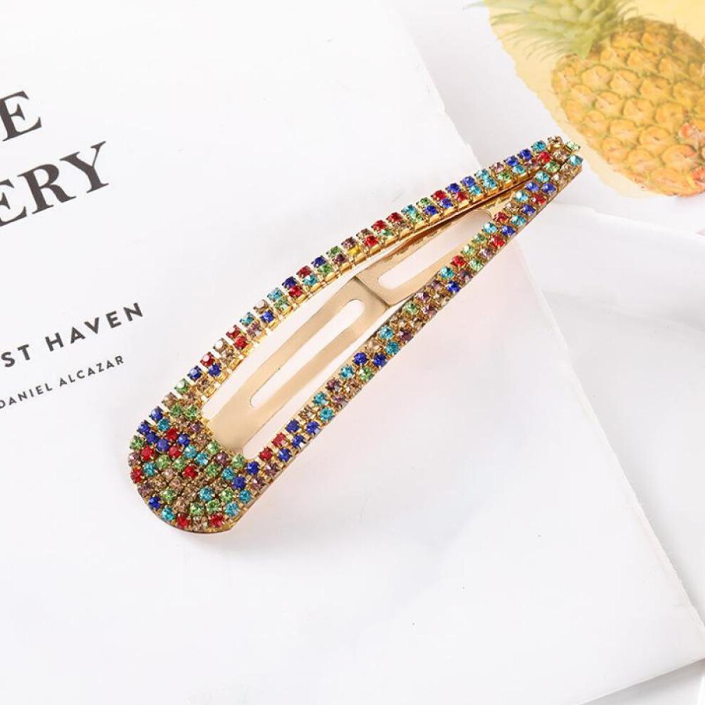 1PCS Rhinestone Hair Clips Water Drop Crystal Hair Barrettes Bling Hairpins Glitter Hair Accessories For Women Girls