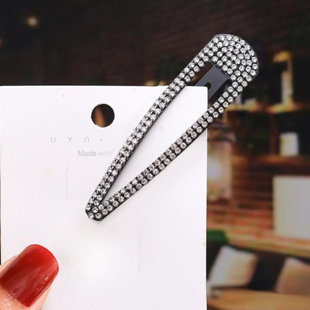 1PCS Rhinestone Hair Clips Water Drop Crystal Hair Barrettes Bling Hairpins Glitter Hair Accessories For Women Girls
