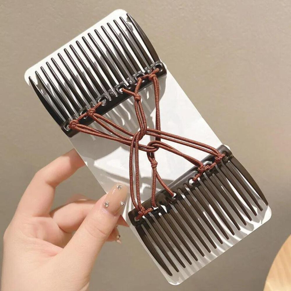 Disc Hair Clip for Women Vintage Creative Headwear Hair Combs Magic Hair Comb Elastic Rope Hair Clips Korean Styling Tools Black
