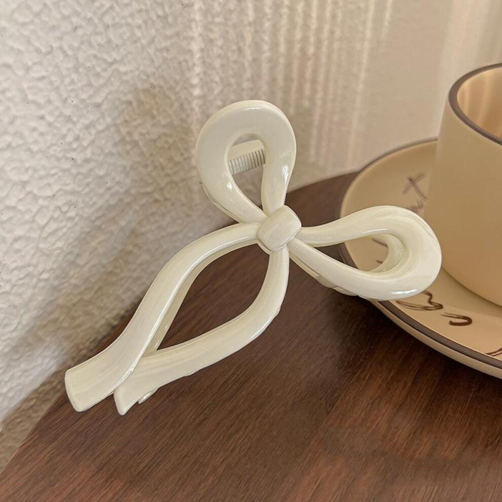 Ponytail Bow Large Hair Claw Crab Hair Accessories for Women Solid Acrylic Bowknot Hair Clips Hairpins Girls Barrettes Headbands