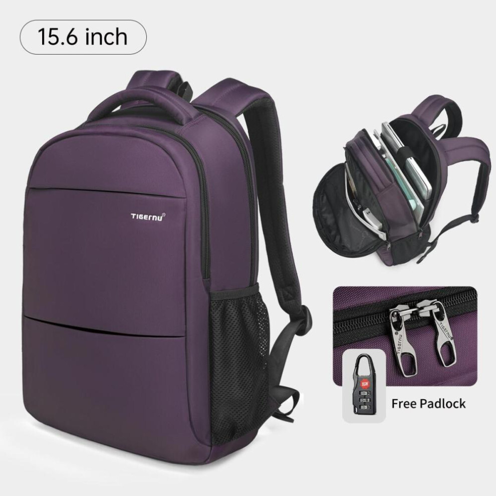 (Purple, 15.6inch) Tigernu Anti Theft 15.6inch Laptop Backpack For  Women