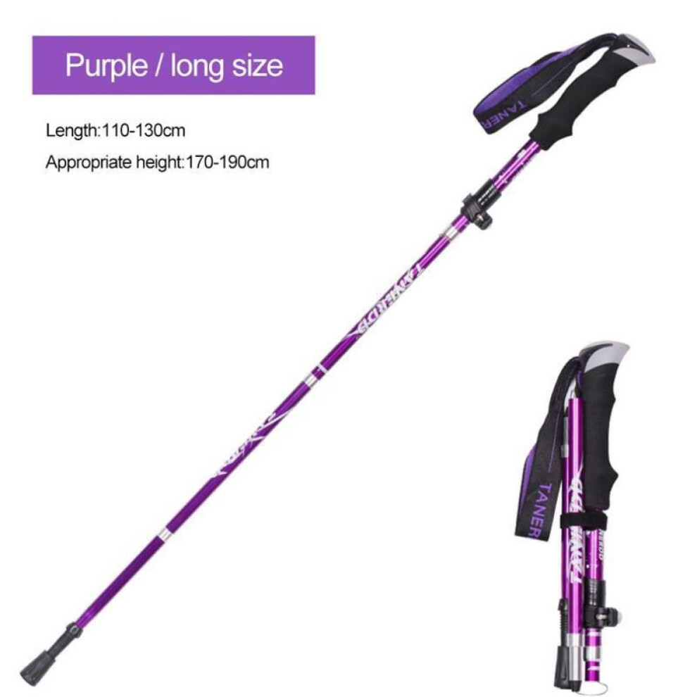 (Purple) Ultralight Telescopic Aluminum Hiking Pole