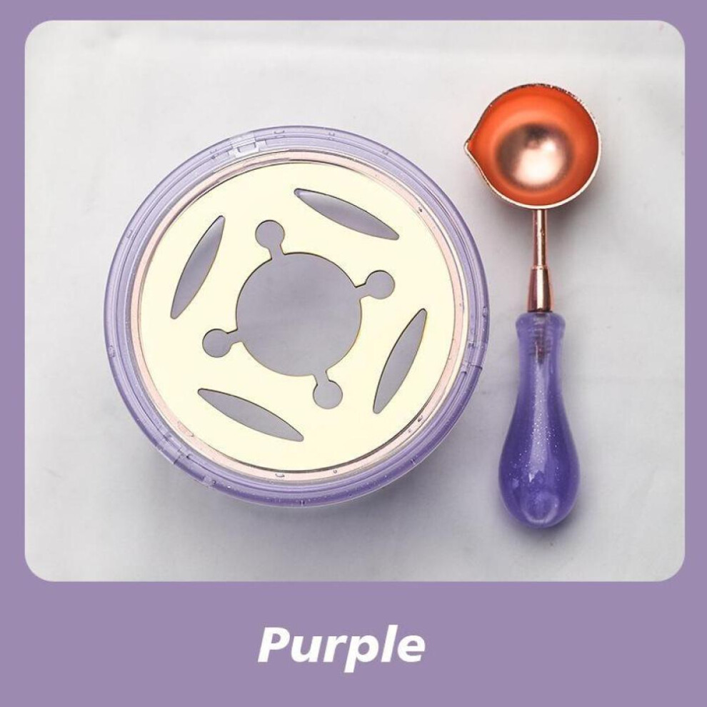 (Purple) 1 Set Wax Seal Stamp Set Lacquer Furnace Fire Paint Seal Supplies Wax Spoon Sealing Wax Melting Pot  DIY Craft Supplies