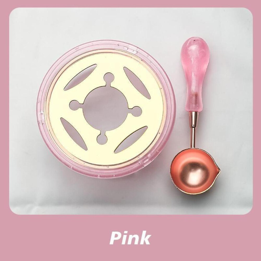 (Pink) 1 Set Wax Seal Stamp Set Lacquer Furnace Fire Paint Seal Supplies Wax Spoon Sealing Wax Melting Pot  DIY Craft Supplies