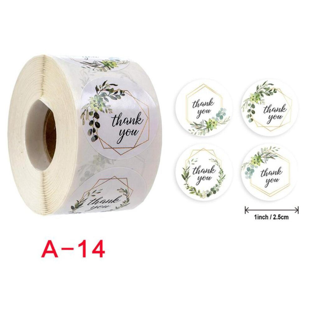 (A-14) 500Pcs/roll Gift Sealing Stickers Thank you Love Design Diary Scrapbooking Stickers Festival Birthday Party Gift Decorations Labels