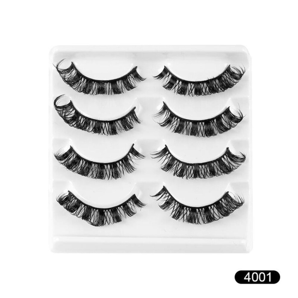 (4001) 4 Pair False Eyelashes Volumes 3D Fluffy Mink Lashes Reusable Fake Lashes Lashes Extensions Faux Cils