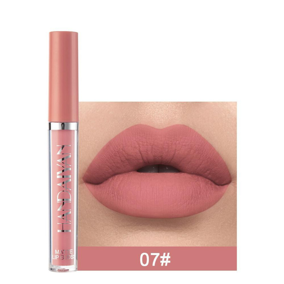 (07) Handaiyan 12 Colors Matt Lip Gloss Longlasting Red Nude Lipstick Liquid matte Waterproof Lipgloss Makeup