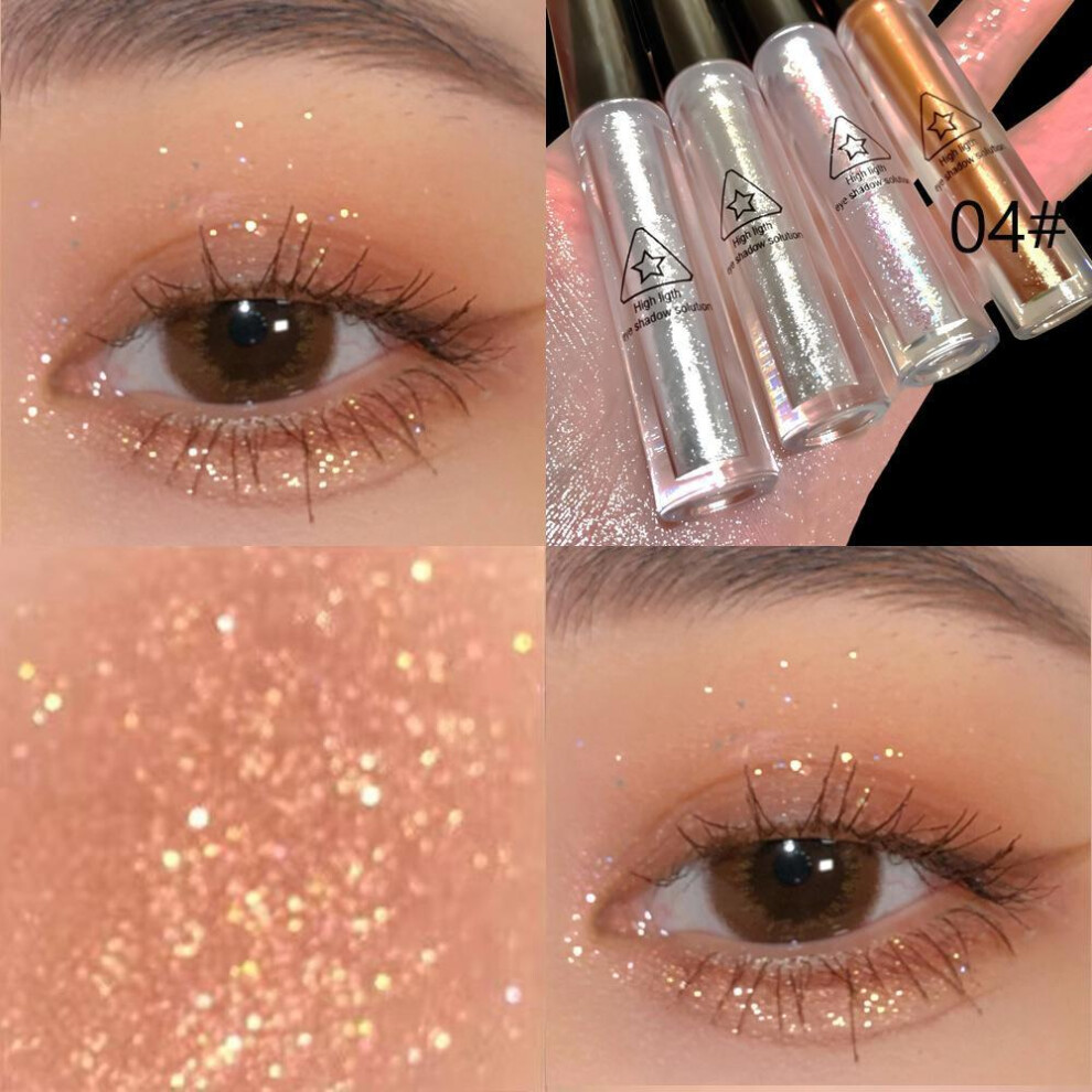 (04) 1Pcs Eyeshadow Shimmer and Shiny Waterproof Sequins Liquid Glitter Highlighter Eyeliner Eye Liner Pen Party Makeup Cosmetic