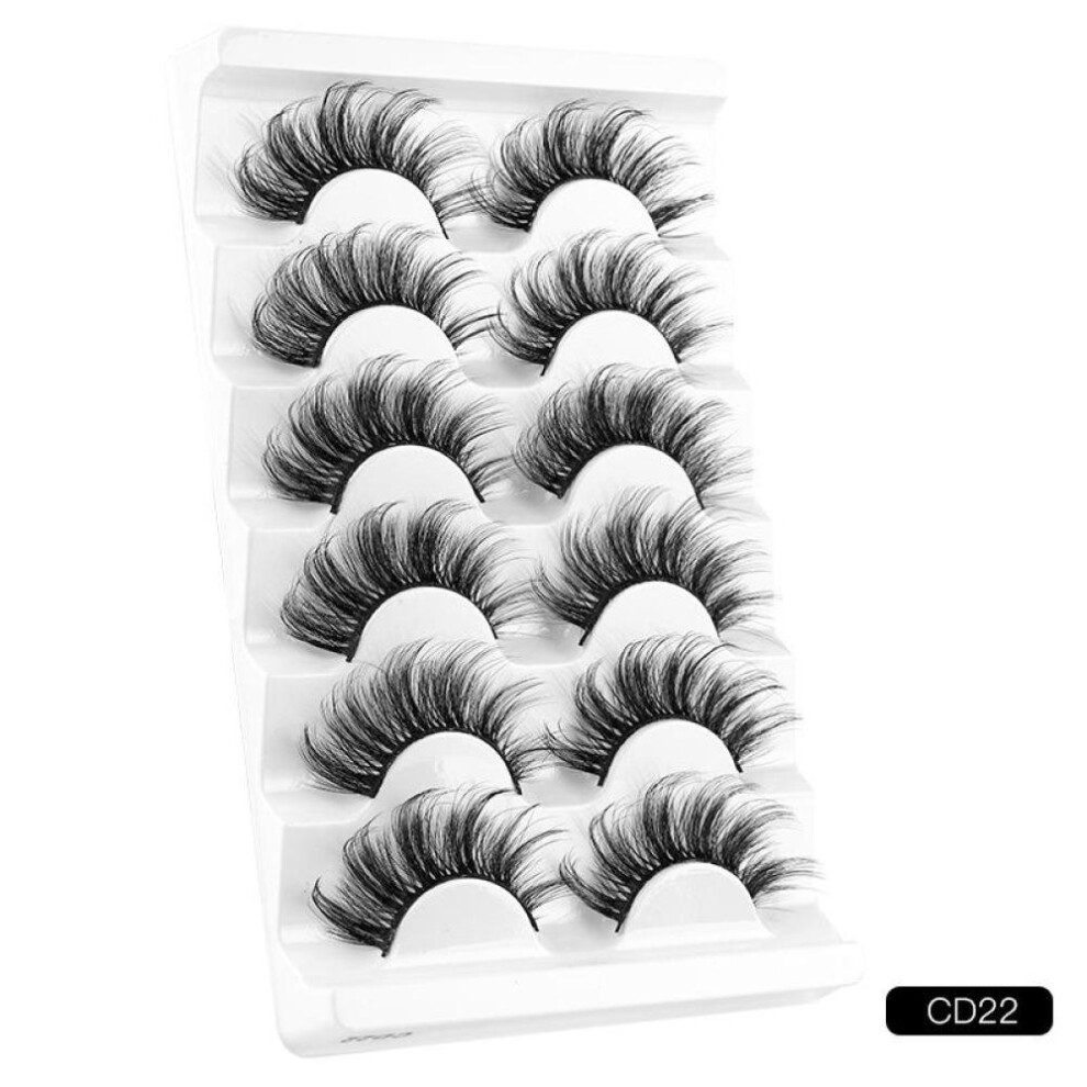 (CD22) 6 Pair 3D Mink Lashes Natural Dramatic Artificial False Eyelashes Faux Makeup Fake Eyelash Extension