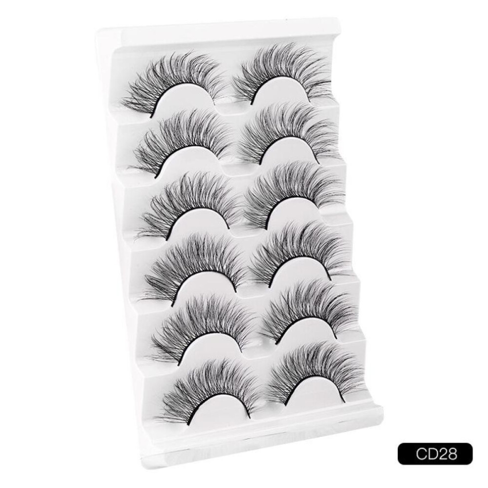 (CD28) 6 Pair 3D Mink Lashes Natural Dramatic Artificial False Eyelashes Faux Makeup Fake Eyelash Extension