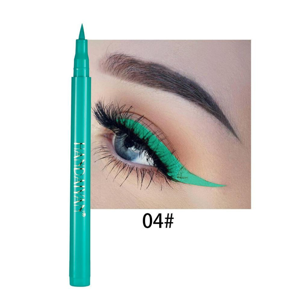 (04) Handaiyan 12 Color Waterproof Eyeliner Gel Pencil Colorful White Yellow Blue Brown Eye Liner Pen Long-lasting Makeup
