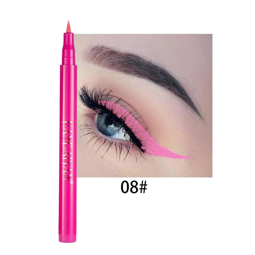 (08) Handaiyan 12 Color Waterproof Eyeliner Gel Pencil Colorful White Yellow Blue Brown Eye Liner Pen Long-lasting Makeup