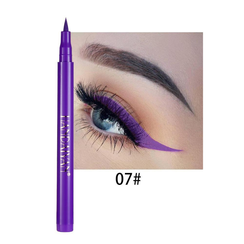 (07) Handaiyan 12 Color Waterproof Eyeliner Gel Pencil Colorful White Yellow Blue Brown Eye Liner Pen Long-lasting Makeup