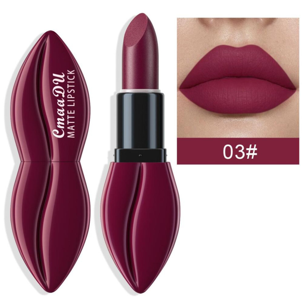 (03) Natural Smooth Matte Waterproof Velvet Nude Lipstick Sexy Red Brown Lip Stick Pigments Makeup Lipgloss Long Lasting Profissional