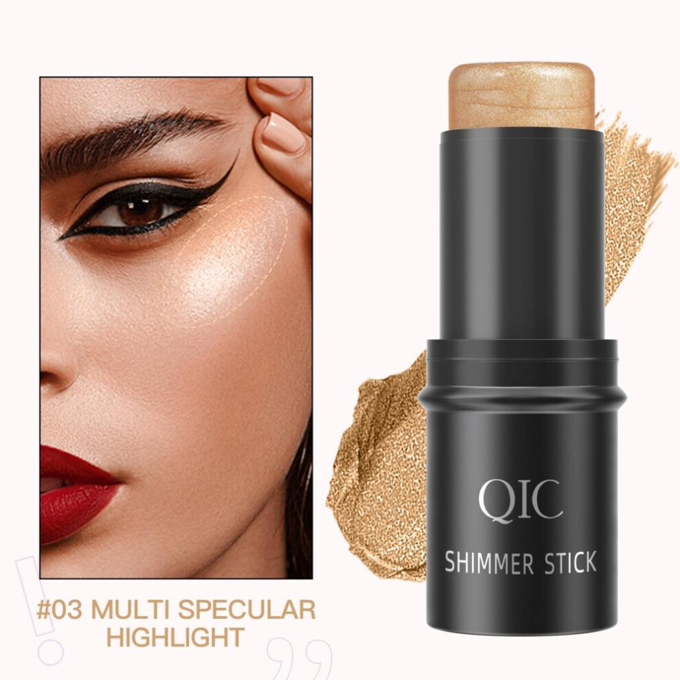 (03) Glitter Highlighter Bronzer Contour Stick For Face Blush Shimmer Powder Creamy Makeup Cosmetics