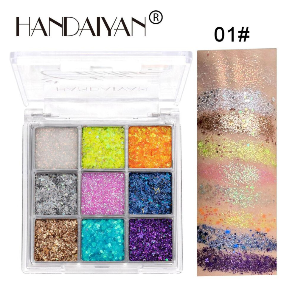 (01) Shimmer Eyeshadow Glitter Body Face Art Loose Sequins Diamond Jewels Rhinestones Makeup Pallet Waterproof Party Festival