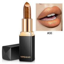 (06) Handaiyan 9 Colors Glitter Matte Velvet Nude Lipstick Shimmer Sexy Red Pigments Makeup Long Lasting Waterproof Profissional