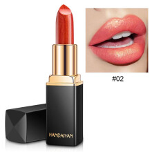 (02) Handaiyan 9 Colors Glitter Matte Velvet Nude Lipstick Shimmer Sexy Red Pigments Makeup Long Lasting Waterproof Profissional
