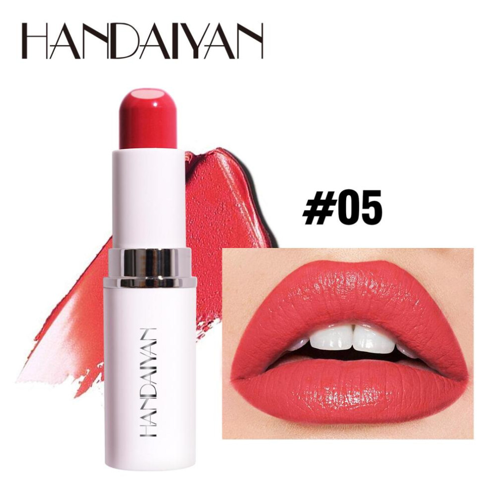 (05) Handaiyan 8 Colors Matte Waterproof Velvet Nude Lipstick Sexy Red Brown Pigments Makeup Long Lasting Profissional