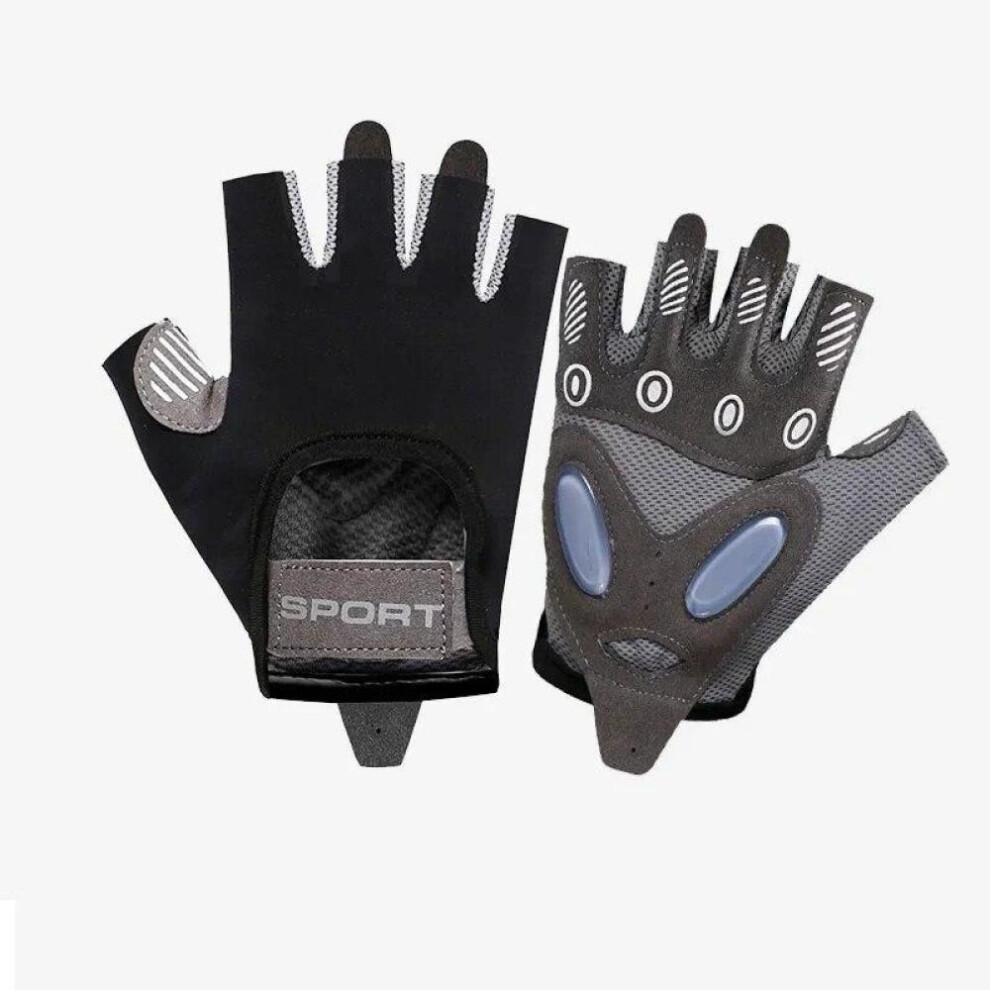 (L, Black) 1Pair Cycling Gloves Fitness Gloves Sports Weight Lifting Exercise Slip-Resistant Gloves for Women Men Yoga Cycling Glove