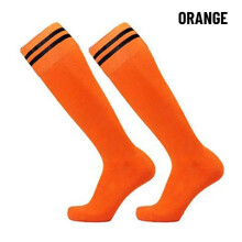 (Orange) 1 Pair Sports Football Socks Non-slip Grip Football Socks Children Outdoor Running Fitness Socks