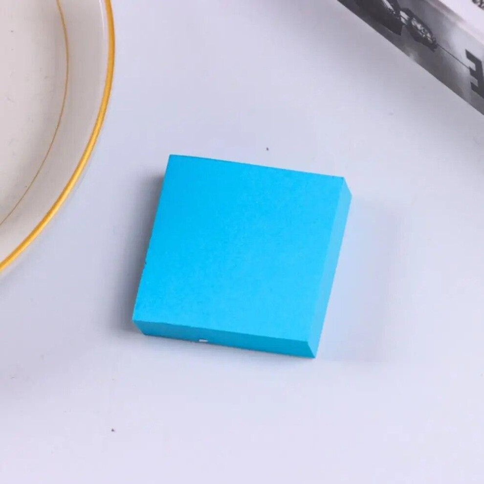 (Blue) 100Sheet/set Colorful Sticky Notes Mini Square Notepad Index Stickers Memo Pad