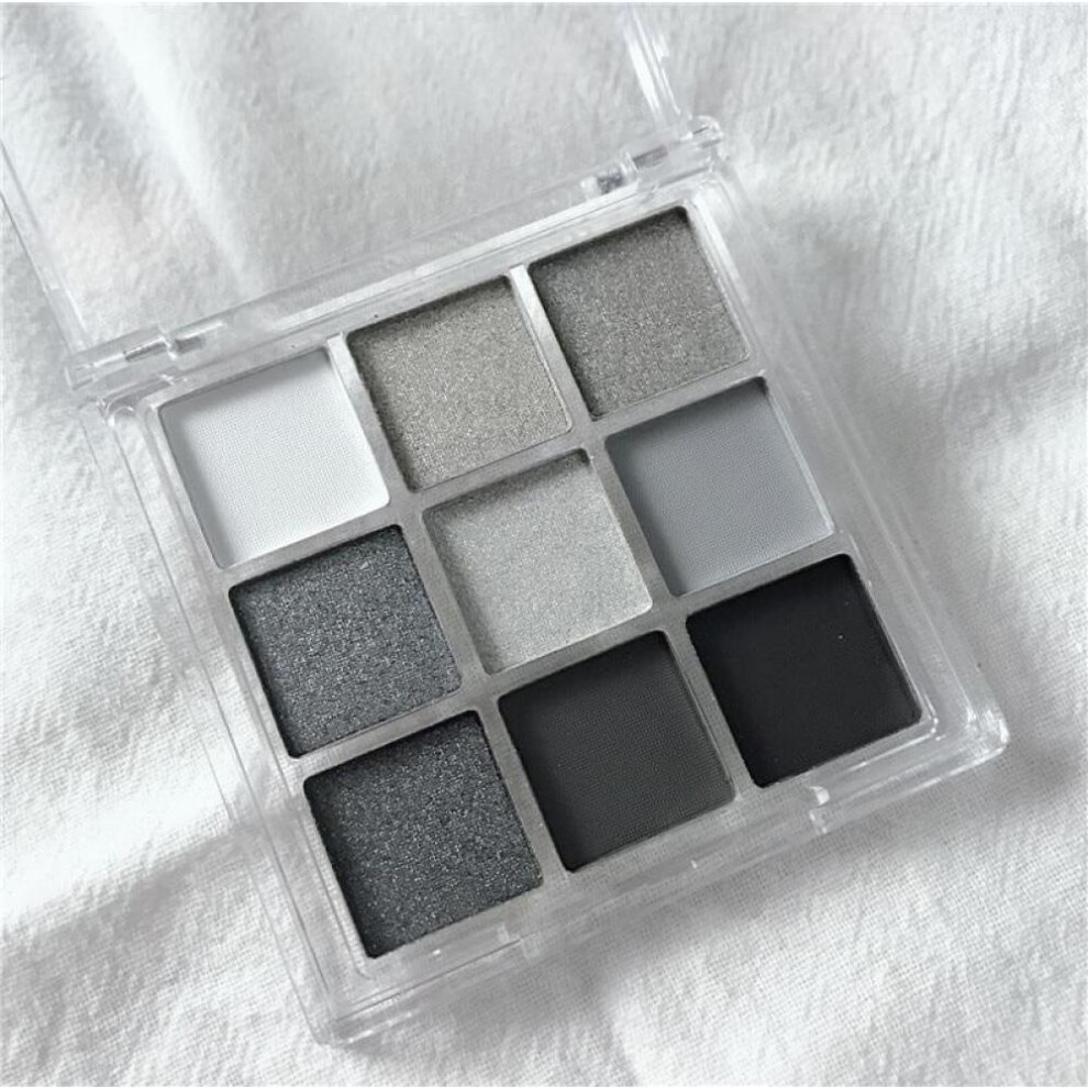 9 Colors Cool Toned Eyeshadow Palette Black Smokey Palette Matte Glitter Eyeshadow Palette Smoky Eye Shadow Eye Pigments Palette