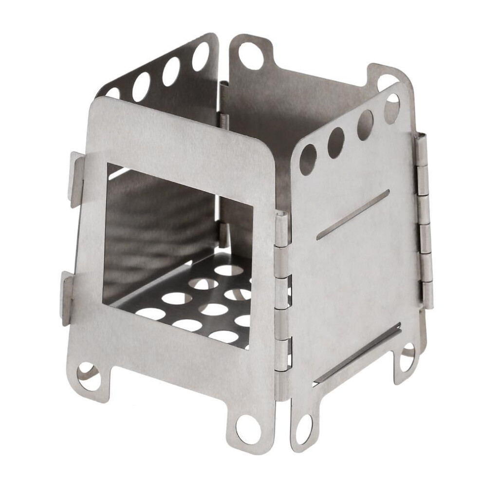 Portable Titanium Lightweight Folding Wood Stove Pocket Stove Outdoor Cooking Camping Backpacking