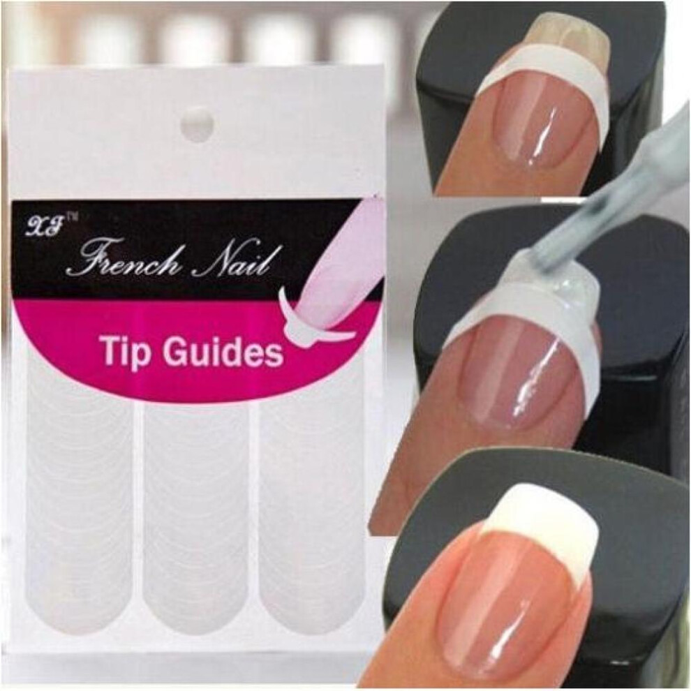 240 pcs New French Manicure Nail Art Tips Form Guide Sticker Polish DIY Stencil