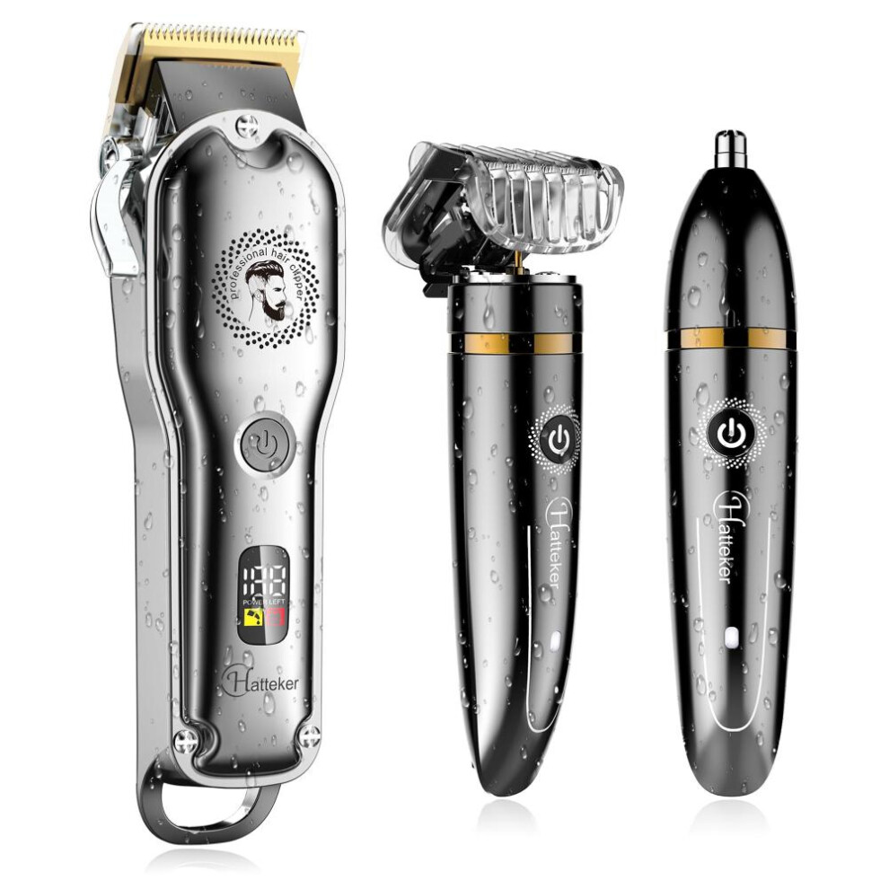 HATTEKER Hair Clippers Beard Trimmer for Men Barber Clipper Set Nose Hair Trimmer Set