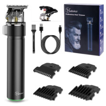 (black) HATTEKER Hair Clippers for Men T-Blade Trimmer Baldheaded Hair Trimmer Zero Gapped Detail Beard Shaver
