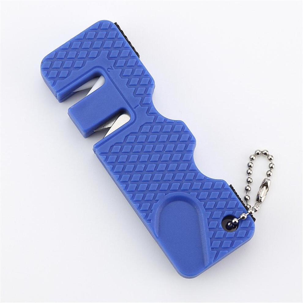 (Blue) Knife Sharpener Mini Portable Knife Sharpening Support Kitchen Household Fruit Knife Sharpening Stone Kitchen Accessories