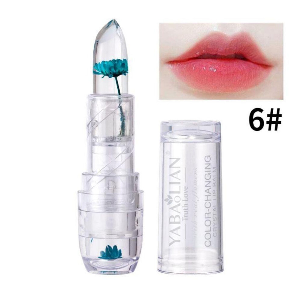 (Blue) Magic Jelly Flower Lipstick Temperature Changing Lip Blam Transparent Moisturizing Lip Gloss Korean Cosmetic Tools Wholesale WBL