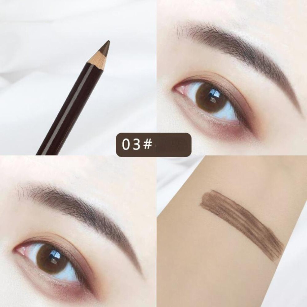 (light coffee) 5 Colors Eyebrow Pencil Easy To Use Eyeliner Long Lasting Natural Cosmetic Waterproof Wood Eyebrow Enhancer Eye Makeup