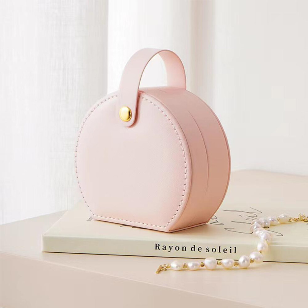 (Pink) Multi -color jewelry box Creative Portable Bags Bags Necklace Ring Earrings Earrings Travel Jewelry Storage Box