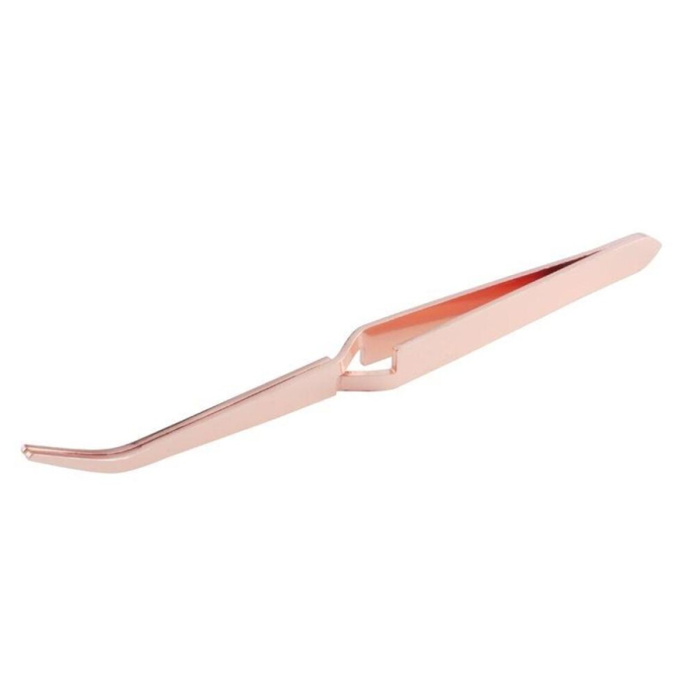 (Rose Gold) Nail Art Cross Shaping Tweezers Nipper Manicure Finger Pinching Tool Picking Rhinestone Acrylic UV