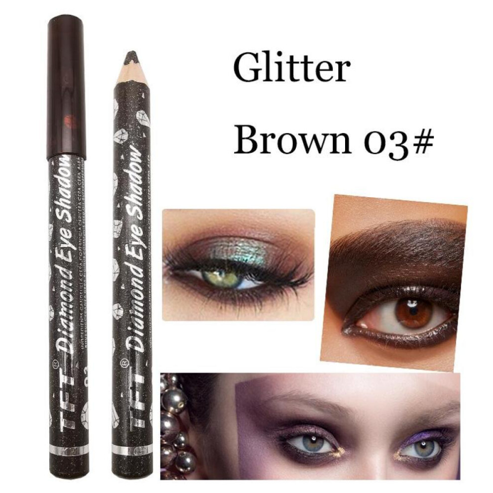 (3) Fashion Long Lasting Waterproof Glitter Pigment Colored Eyeliner Eye Shadow Eye Makeup Cosmetics