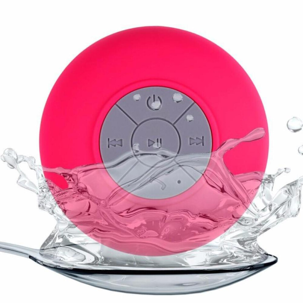 (red) VAORLO Mini Bluetooth Speaker Portable Waterproof Wireless Handsfree Speakers For Showers Bathroom Pool Car Beach Outdoor