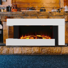 50 Inch 2000W 7 Shape Electric Fireplace With Wooden Mantel