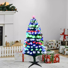 4ft Pre Lit Christmas Tree LED Fiber Optic Xmas Tree Party Decoration Ornament