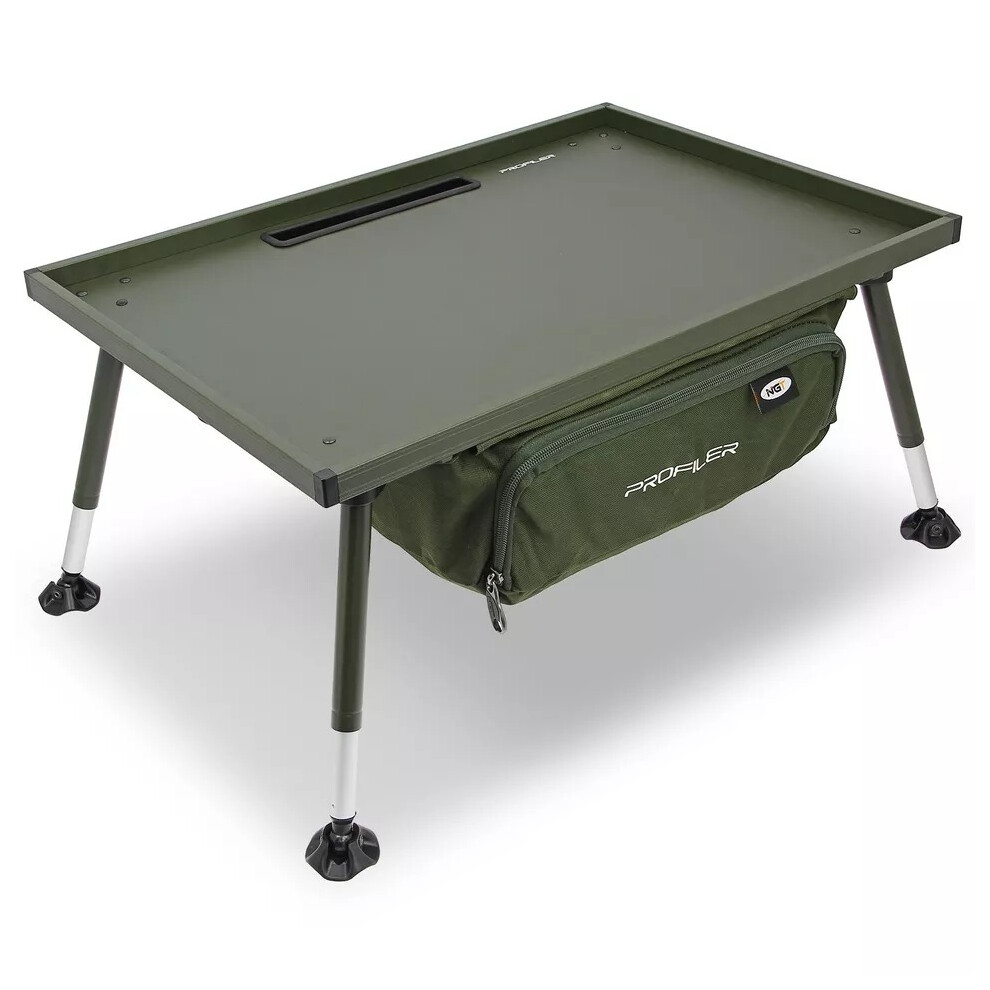 NGT Profiler Bivvy Table - Large Heavy Duty Table with Drop Down Storage Bag and Adjustable Legs