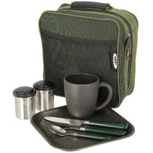 NGT Carp Fishing Cutlery Cup Plate Set In Case Solo Session Kit (222)