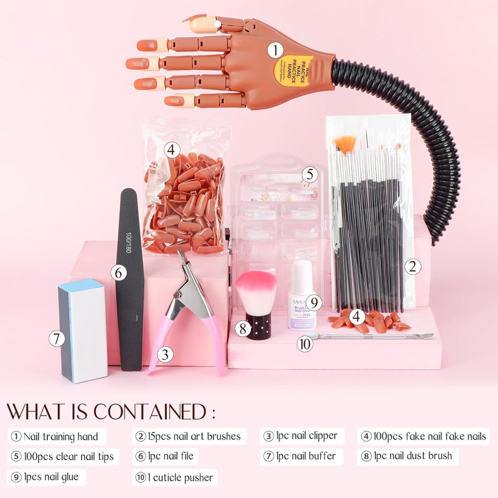 1a-----no-1--practice-hand------flexible-moveable-fake-hands--manicure-trainng-hand-nail-kit-for-beginners--movable-nail-maniquin-hand-with-200pcs-nail-tips--nail-glues