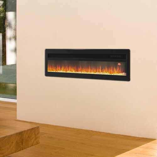 40 Inch 1800W Multifunctional Electric Fireplace - Black 2
