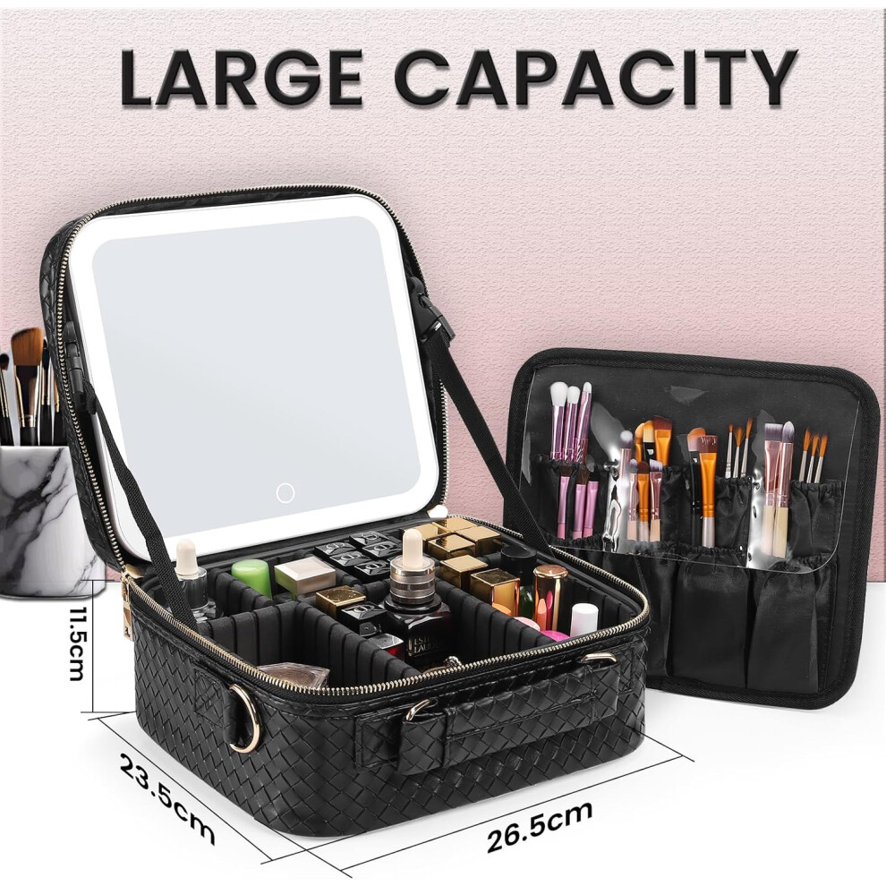 3-colour-mode-led-mirror--waterproof-pu-leather-makeup-bag-with-adjustable-divider-compartments-for-women-s-makeup-accessories-lady-s-gift-black