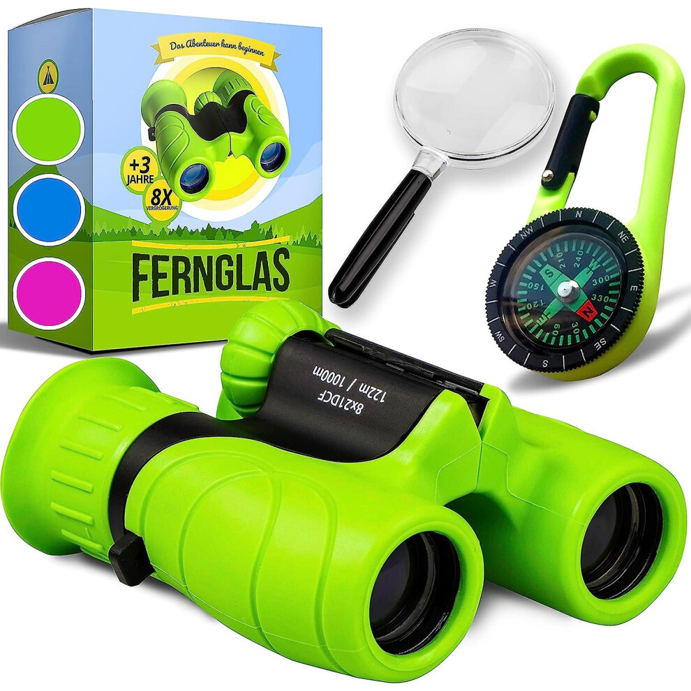 Children's Binoculars With High Magnification 8 X 21 - The Perfect Gift For Little Adventurers In A Comprehensive Set With Magnifying Glass
