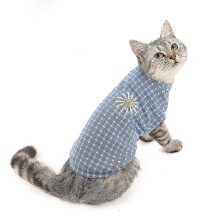 (Blue, M) Cat Clothes Autumn And Winter Pet Clothes